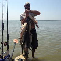 Photo of fishing for Channel Catfish in Lewisville Lake, TX